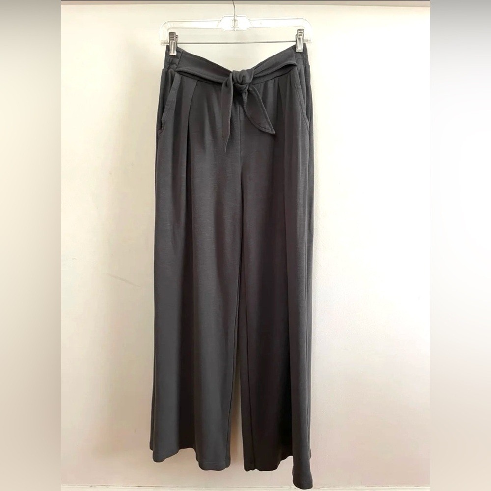 Anthropologie-Daily Practice Women's Gray Wide-Leg Pants